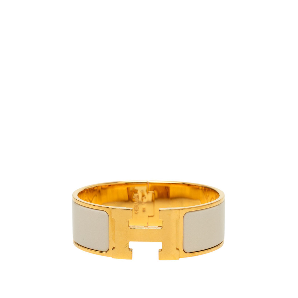 Pre-Loved Hermes Wide Enamel Clic Clac H Bracelet PM